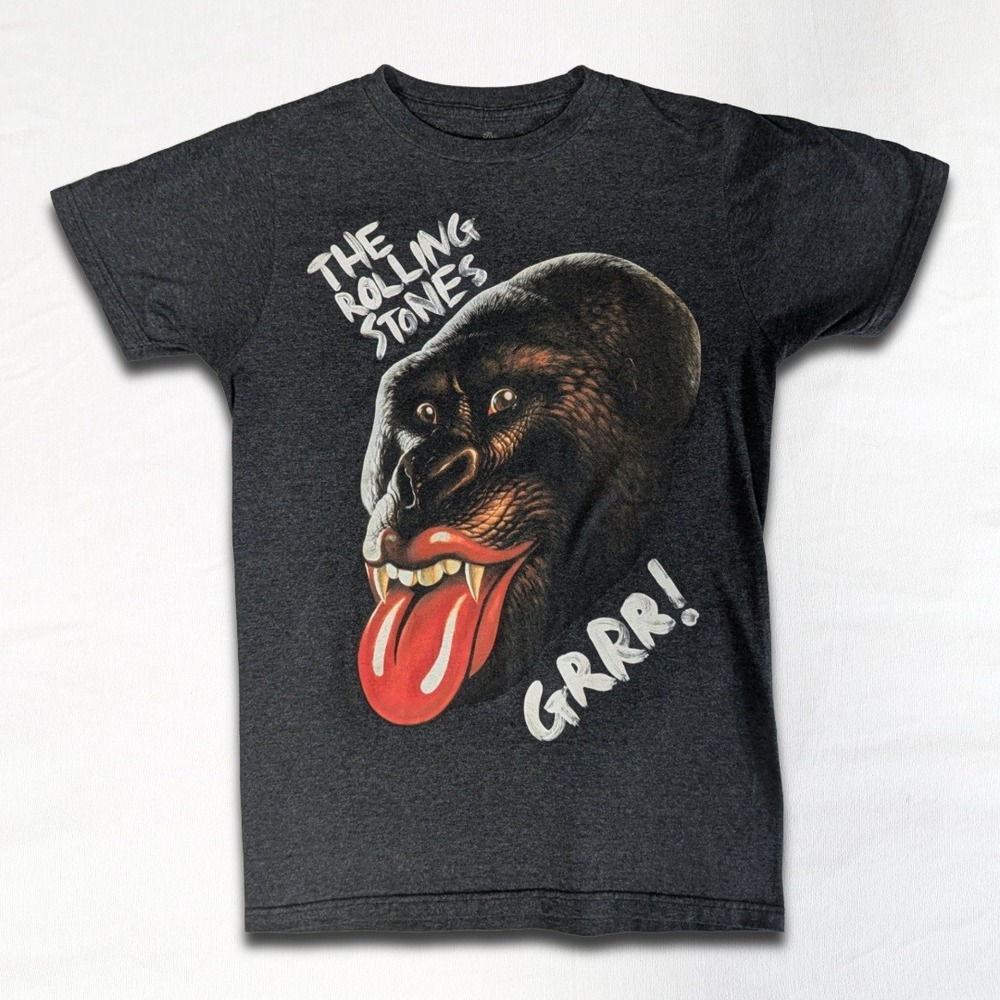The Rolling Stones GRRR! Gorilla Tongue Graphic Tee Charcoal Gray SM 50 Years